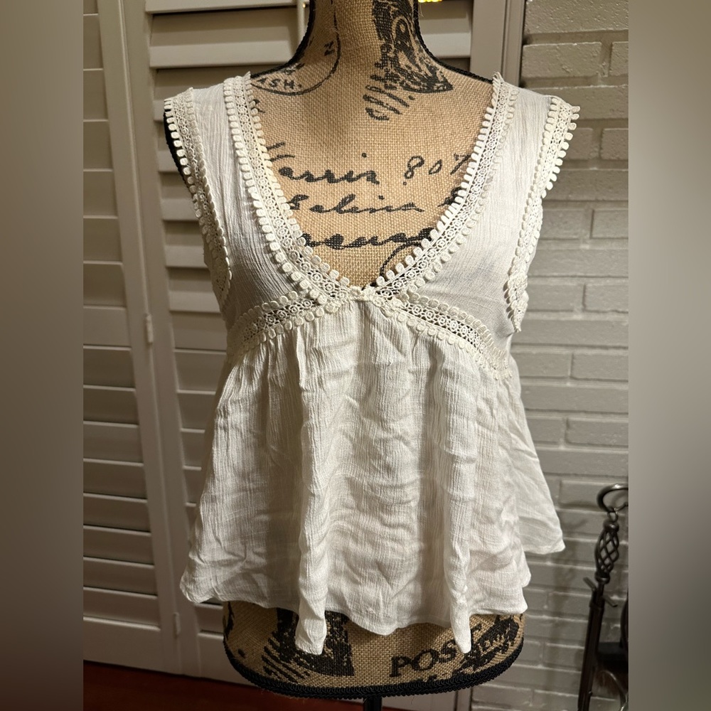 Flying Tomato embellished trim sleeveless top